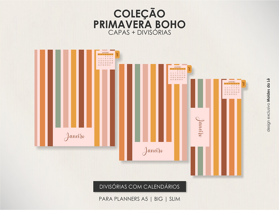 Miniatura: KIT PRIMAVERA BOHO | ARTES PARA CAPAS E DIVISÓRIAS