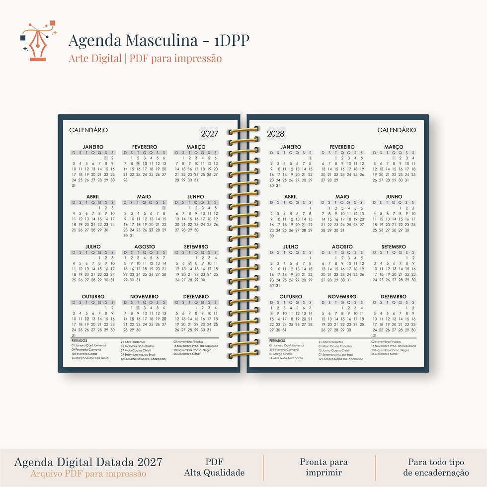 Miniatura: AGENDA MASCULINA HORIZONTAL | 2027 | 2DPP