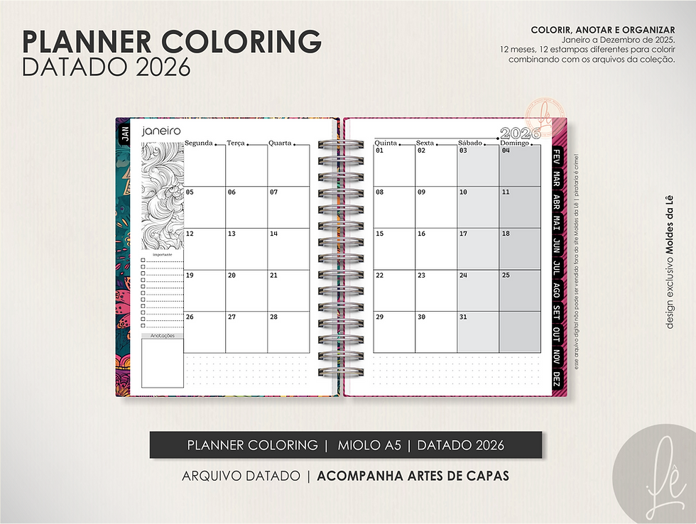 Miniatura: PLANNER COLORING | DATADO 2026