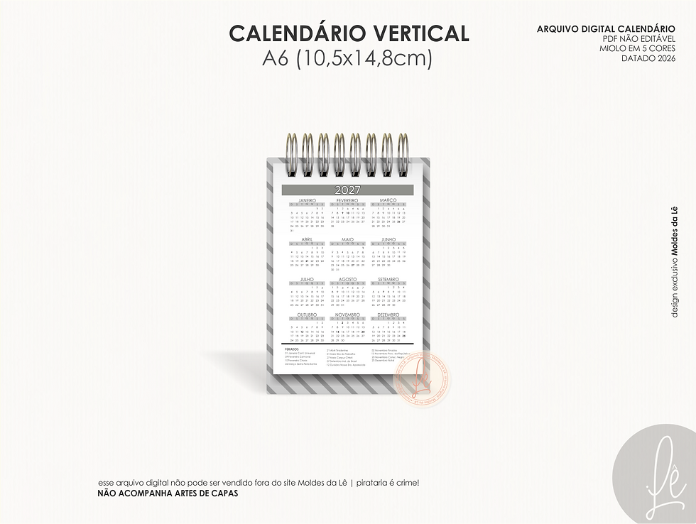 Miniatura: CALENDÁRIO A6 | VERTICAL | 2026