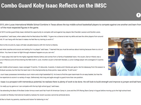’19 Combo Guard Koby Isaac Reflects on the John Lucas IMSC