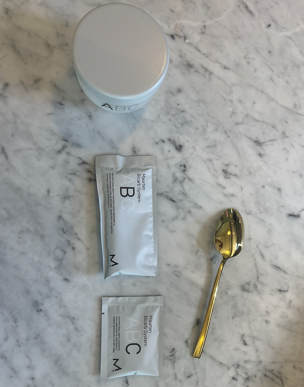 Step 2, 2 hours before race: bicarbonate system. Basically a space-porridge with micropills in it. It warns not to chew the pills, which makes eating it unpleasant (as seen in video).