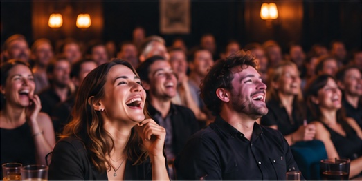 An audience enjoying a comedy night