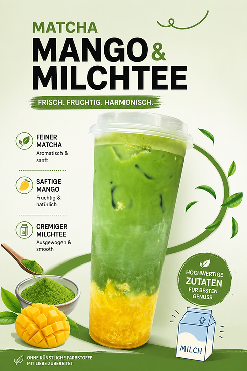 Matcha Mango Milchtee von Ming Tea