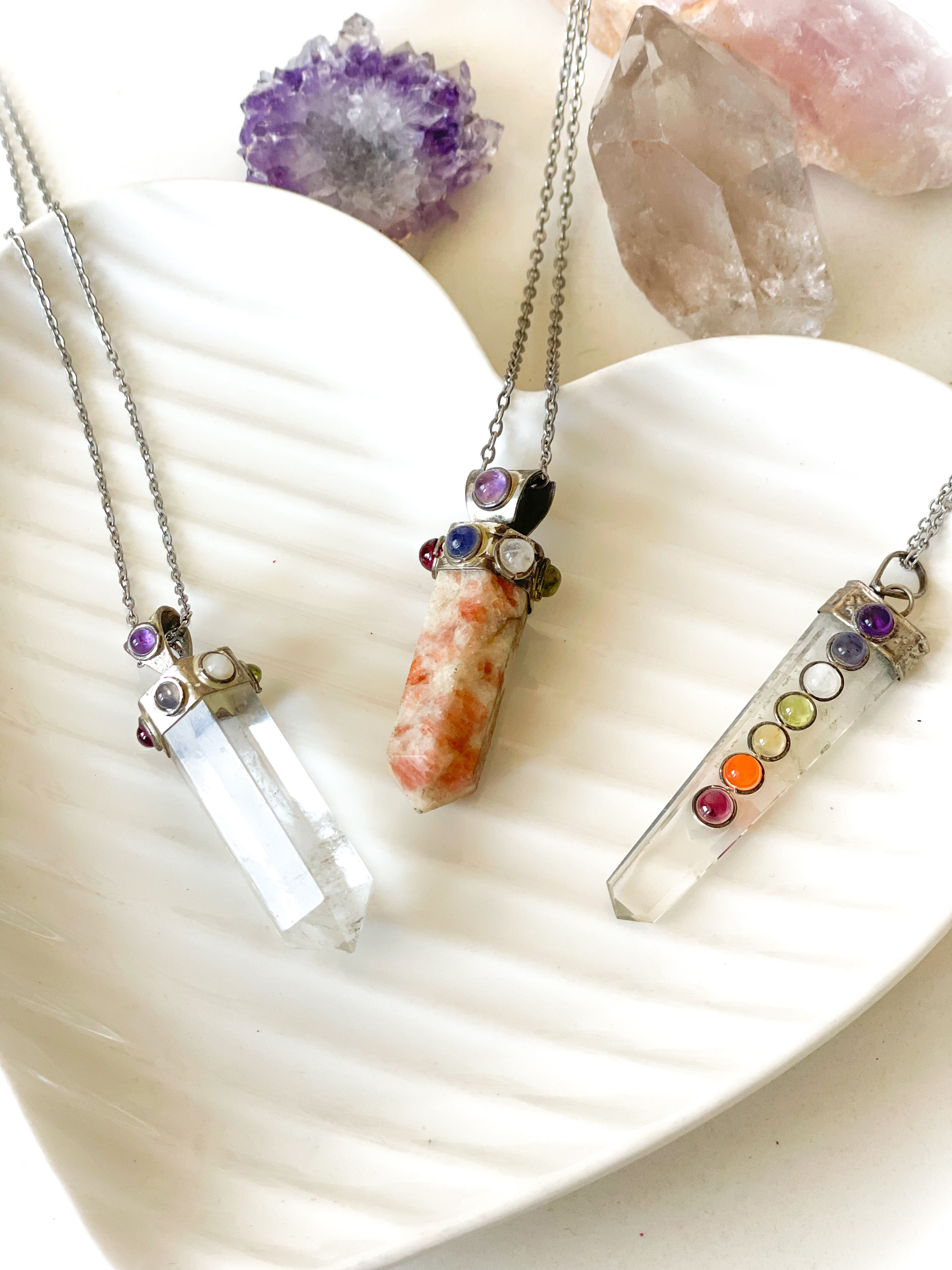 Colgante 7 chakras piedra natural 