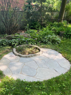 Interlock patio after pressure washing in Oakville Ontario with moss removed clean surface and restored stone appearance