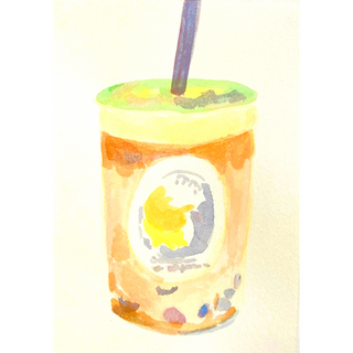 ドローイング「キャラメルバナナタピオカ」