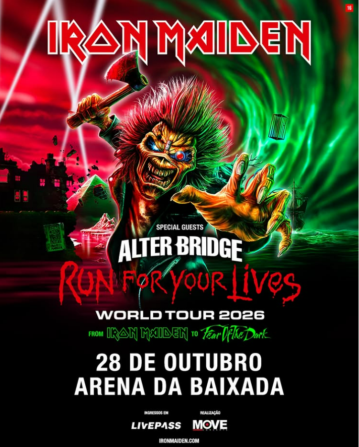 IRON MAIDEN anuncia show em Curitiba da turnê “RUN FOR YOUR LIVES WORLD TOUR”