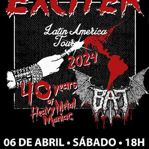 Exciter: Trio celebra os 40 anos de ‘Heavy Metal Maniac’ em tour latino-americana em abril ao lado do Bat