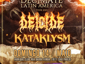 Deicide e Kataklysm juntos em São Paulo no dia 14 de maio de 2023