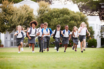 Kids running out of school