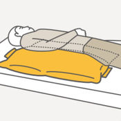 RM2-Hを使用した、側臥位(横向き)のポジショニングサポート例。