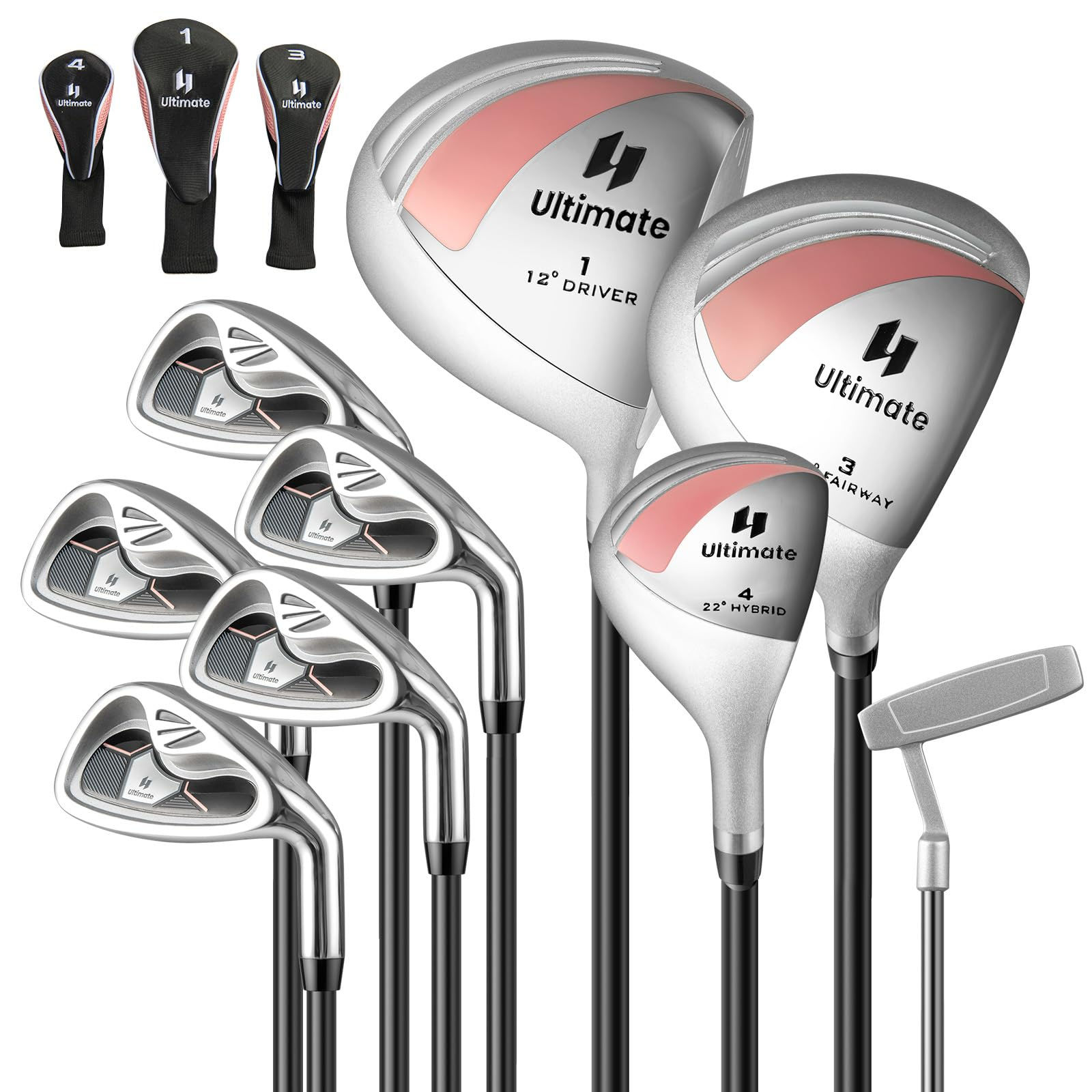 GYMAX Complete Golf Club Set for Women 12 PCS Right Hand Golf Set with #1 Driver