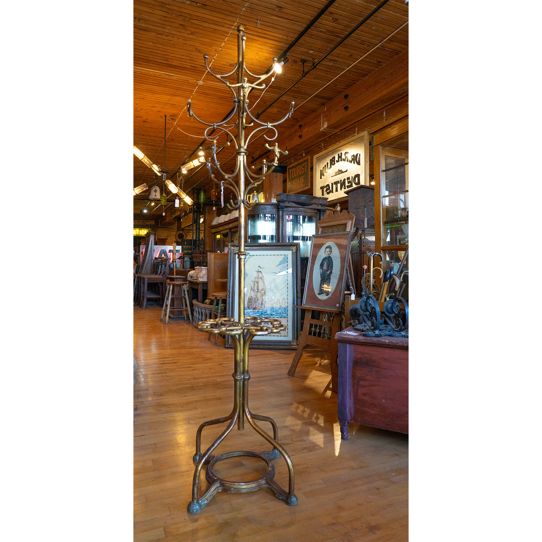 Gold Ornate Coat Rack