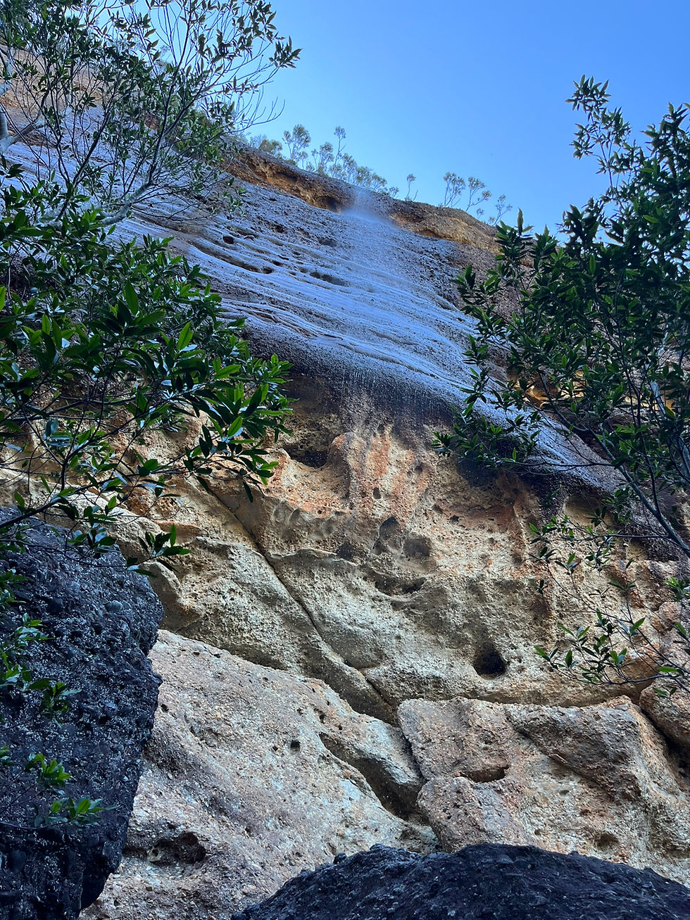 Water dripping from the rock