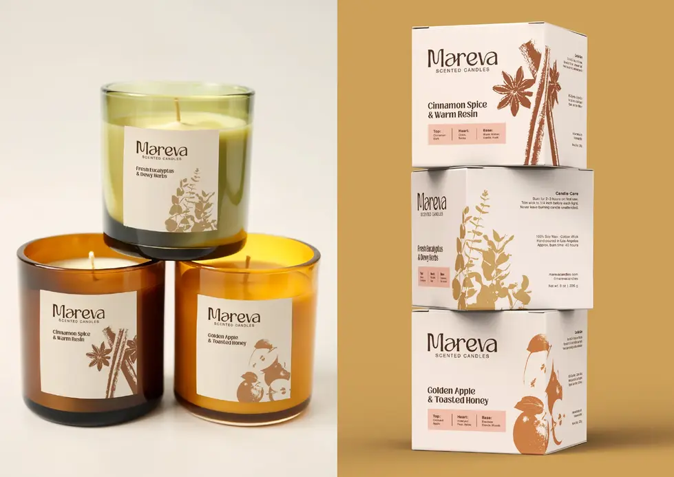 Boho minimalist candle branding, home decor brand identity, candle brand design, abstract candle letter M monogram logo design, hand-drawn boho abstract graphics icons, minimalist candle packaging box design, candle label design, natural earthy boho brown green color palette. Brand Designer, Logo Designer, Graphic Designer, Packaging Designer, Branding Services, Packaging Design, Graphic Design, Visual Identity. Branding Agency, Branding Studio, Graphic Design Studio, Freelance Designer, Small Business Branding, Female branding, Lexielogo, Logomark. Instagram page design, custom highlight covers, digital branding, social media design, IG post and story templates