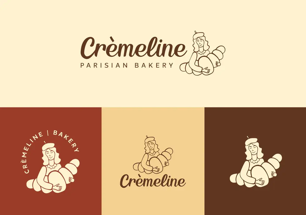 Bakery pastry dessert branding, cafe restaurant food brand identity, vintage patisserie brand design, hand-drawn french croissant logo design, hand-drown bakery pastry graphics icons, bakery pastry packaging design, burgundy beige yellow brown color palette. Brand Designer, Logo Designer, Graphic Designer, Packaging Designer, Branding Services, Packaging Design, Graphic Design, Visual Identity. Branding Agency, Branding Studio, Graphic Design Studio, Freelance Designer, Small Business Branding, Female branding, Lexielogo