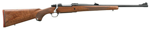 Ruger 37136 77 Bolt 338 Ruger Compact Magnum 20" American Walnut Blue Matte/Sati