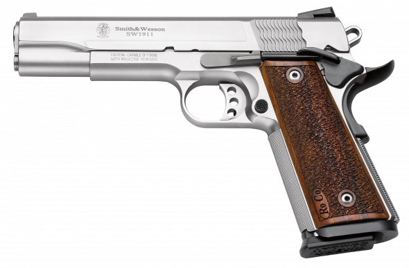 Smith & Wesson 1911 Pro 9mm 5" Barrel, 10+1 Round, Wood Grip Adj 3-Dot Sight Sta