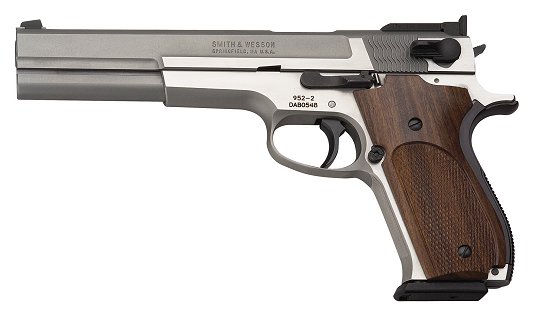Smith & Wesson 952 Performance Center 9mm 6" 9+1 Wood Grip Stainless Finish