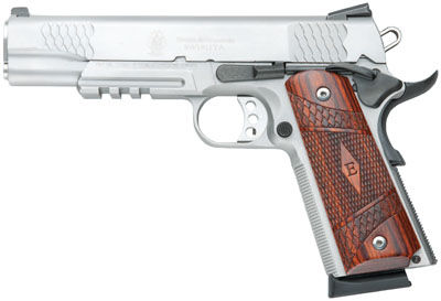 Smith & Wesson 1911 E Series Tactical Rail 45 ACP 5" 8+1 Wood Grip Two Tone Fini