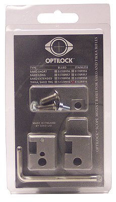 TIKKA S132R916 2-PIECE OPTILOCK BASE FOR TIKKA RIFLES STAINLESS STEEL FINISH