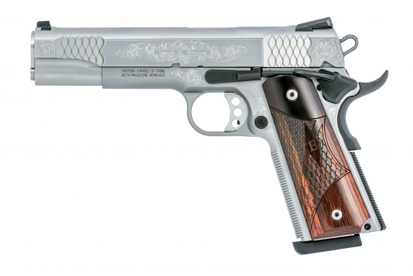 Smith & Wesson, 1911, Semi-Automatic, Full Size, 45 ACP, 5" Barrel, Stainless St