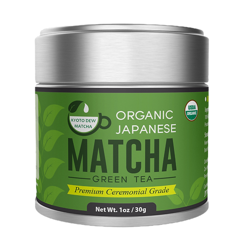 Organic Premium Ceremonial Grade Japanese Matcha Green Tea Powder 1oz.(30g) Tin