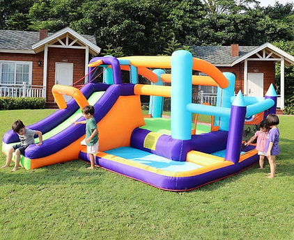 AirMyFun Inflatable Bounce House_Jumping Bouncer with Air Blower_Splash Pool to Play_Kids 