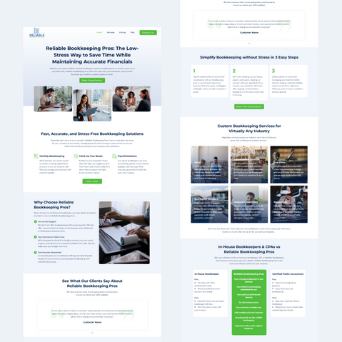 Reliable Bookkeeping Pros website copy