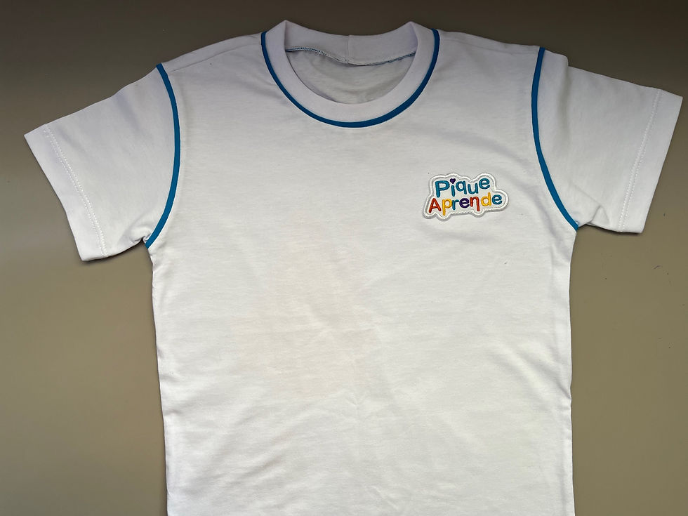 Miniatura: Conjunto: camiseta e bermuda legging | Branco e azul l