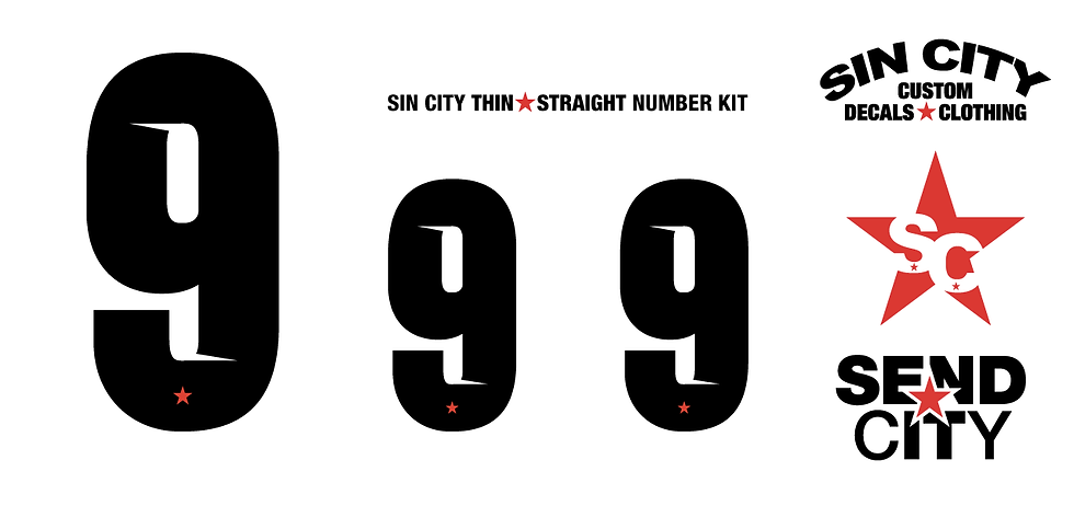 Thumbnail: Number Kit - Thin Straight (Black)