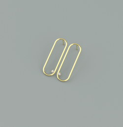 3D Paperclip Earrings designed and rendered in Rhino6 3D