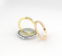 3D JC13-Tension set diamond bands, designed and rendered in Rhino6 3D