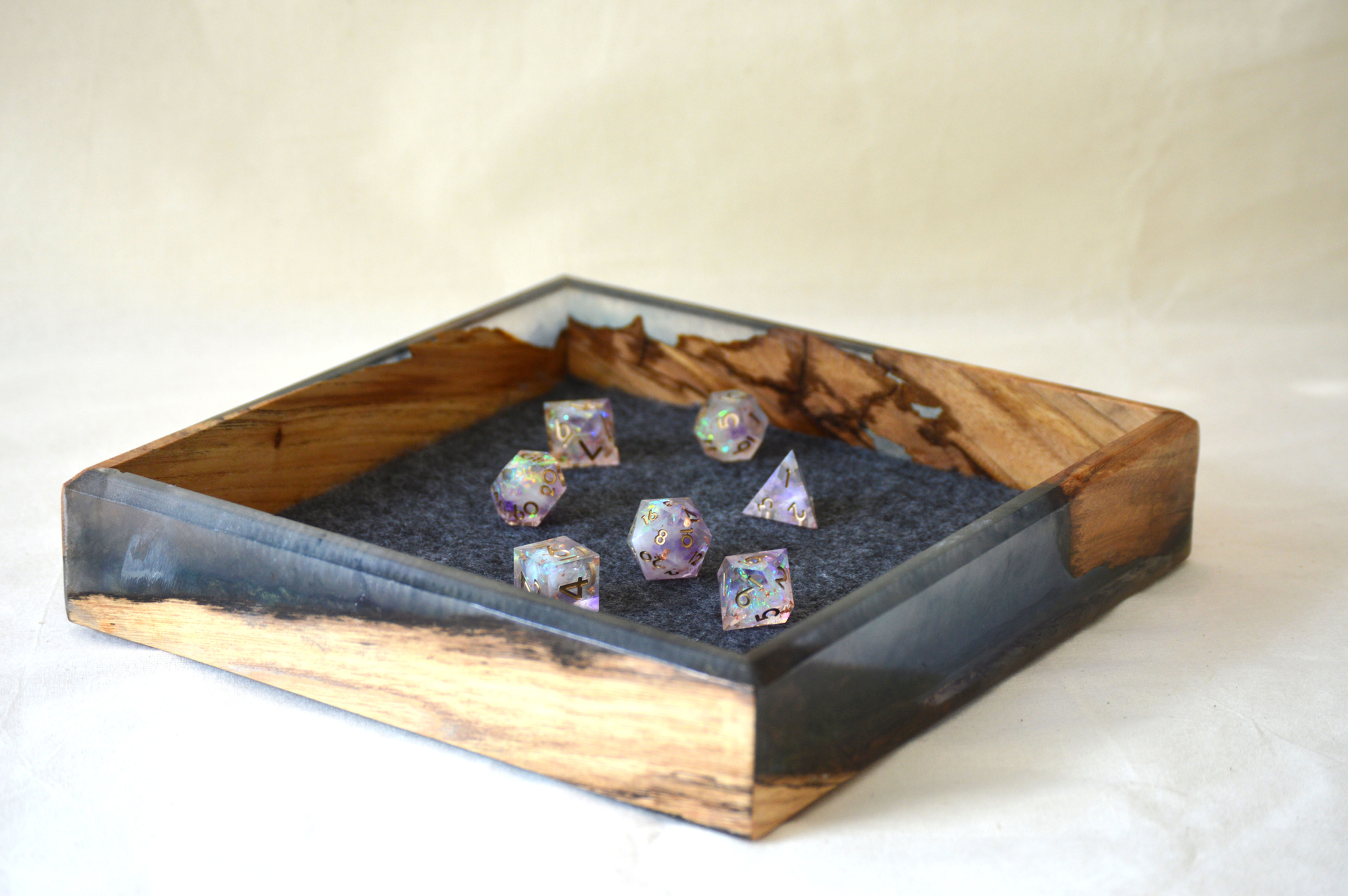 Yggdrasil's Touch | Resin and Elm | Large Dice Tray