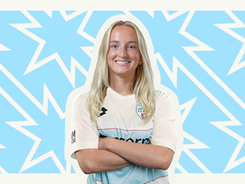 Molly Pistorius poses for her Player Feature. (GFX: Crystal Hunter and Tyler Navas)