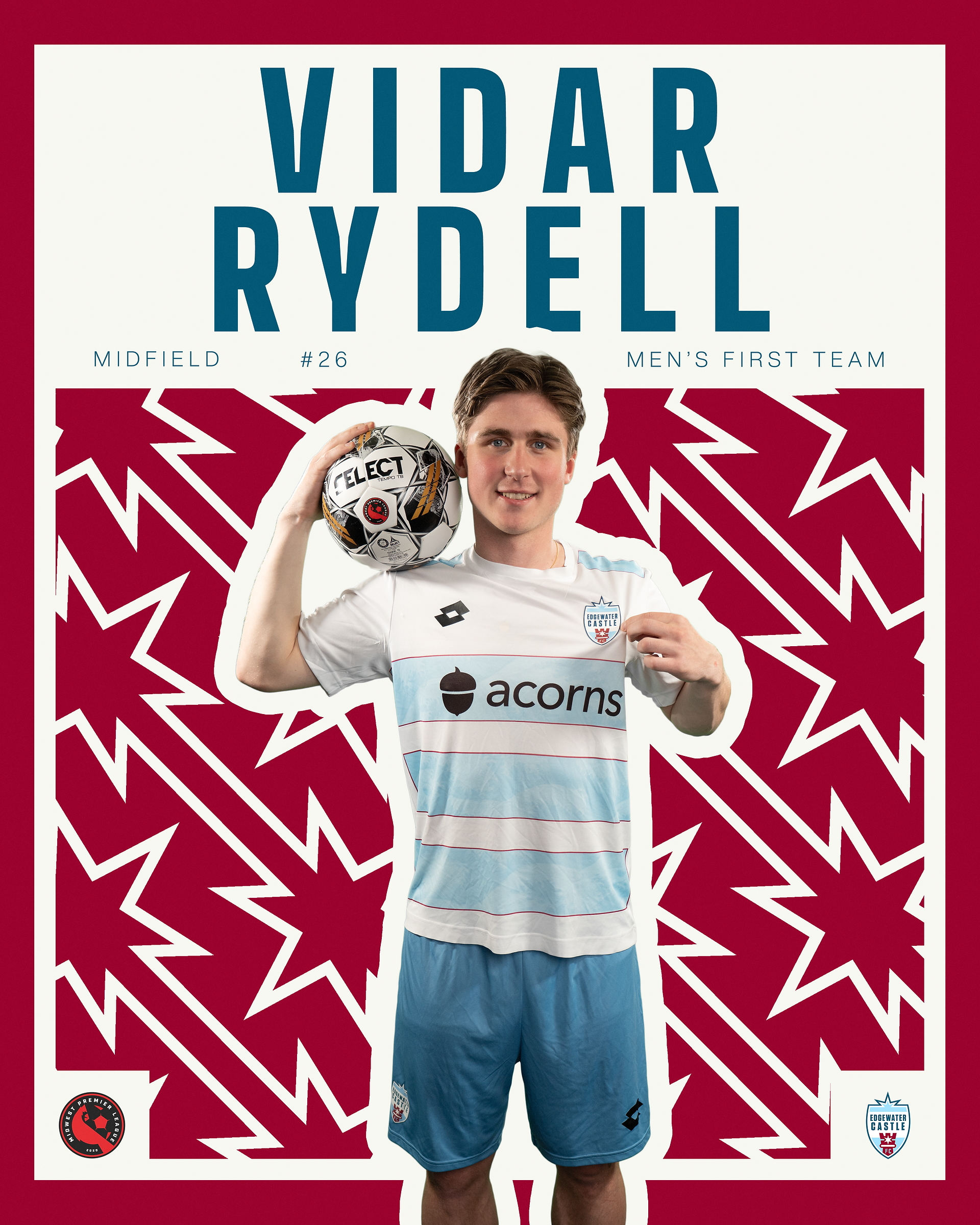 Vidar Rydell, a midfielder on the Men's First Team.