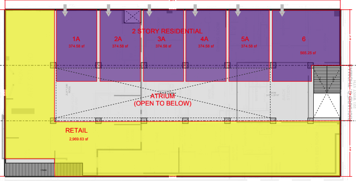 main floor retail and 2 story main floor units