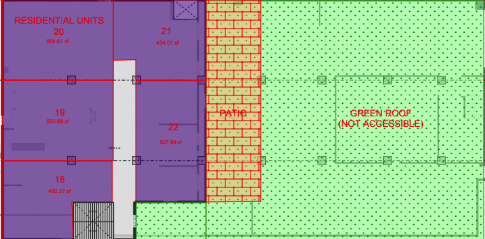 top floor with green roof