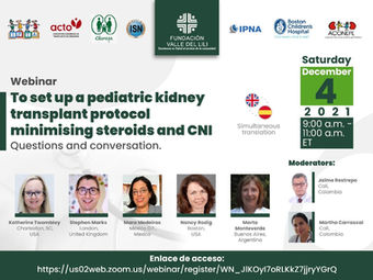 Webinar "Configurar un protocolo de trasplante renal pediátrico minimizando esteroides e ICN"