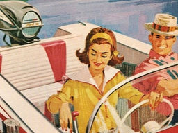 woman operating boat