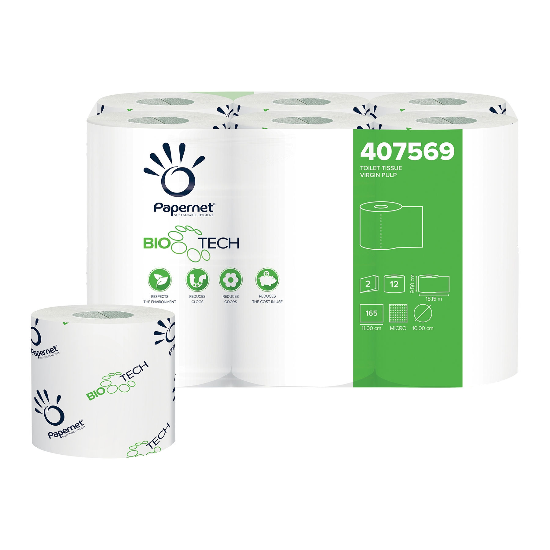 PH PETITS ROULEAUX ÉCOLABEL BIO TECH - le colis de 96 rouleaux