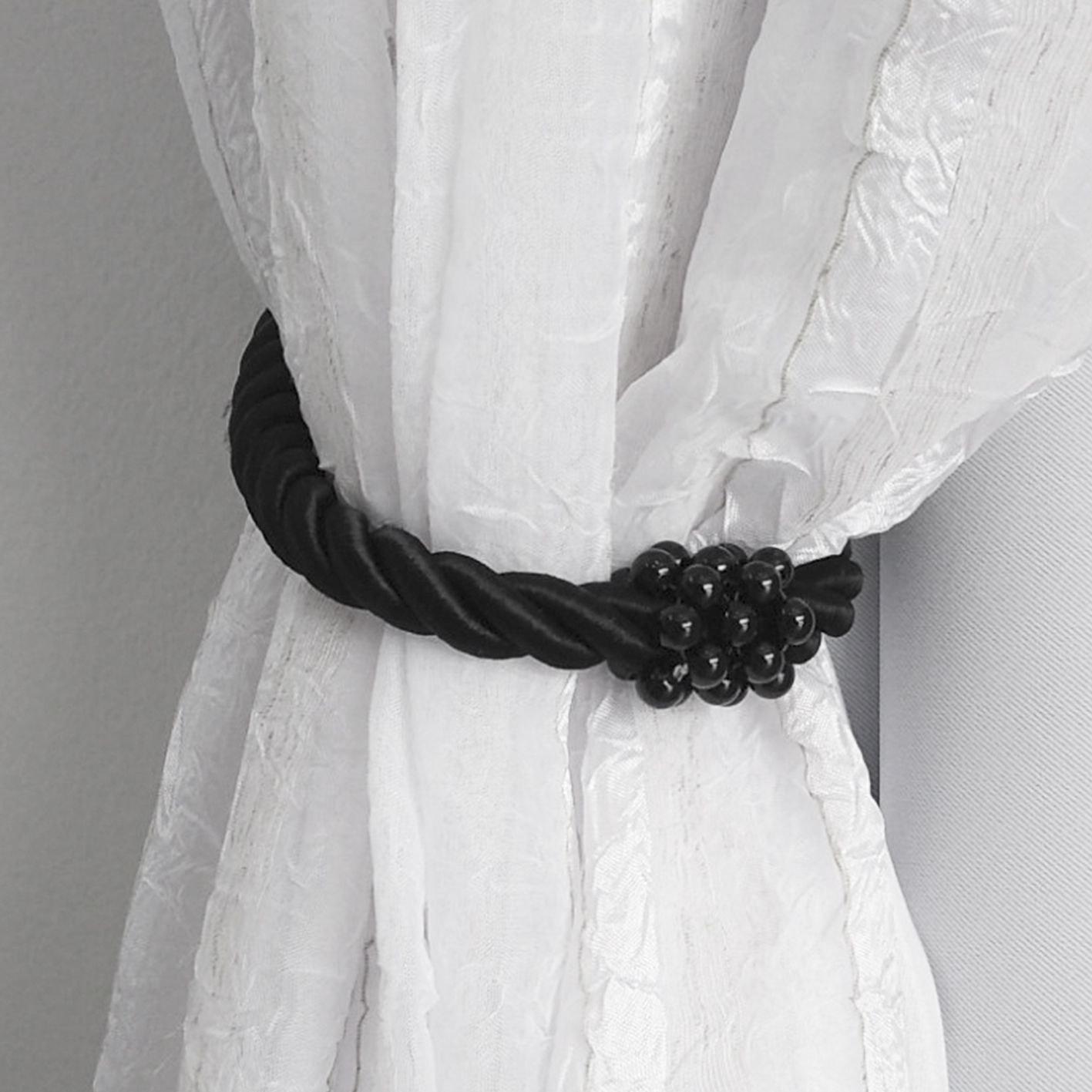 Abraçadeira para Cortinas Exclusive Pérolas Preta