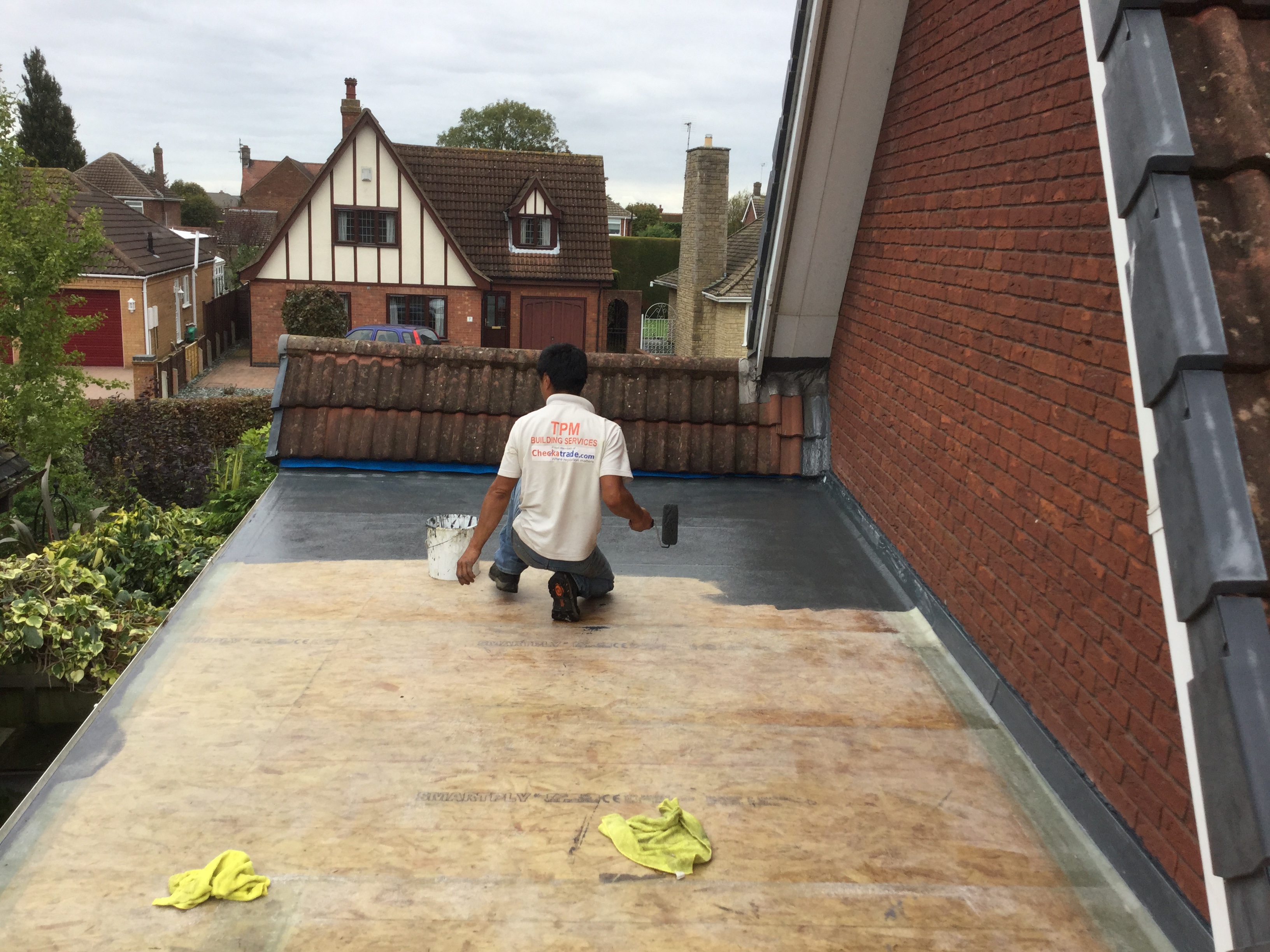 6. Applying roof finish