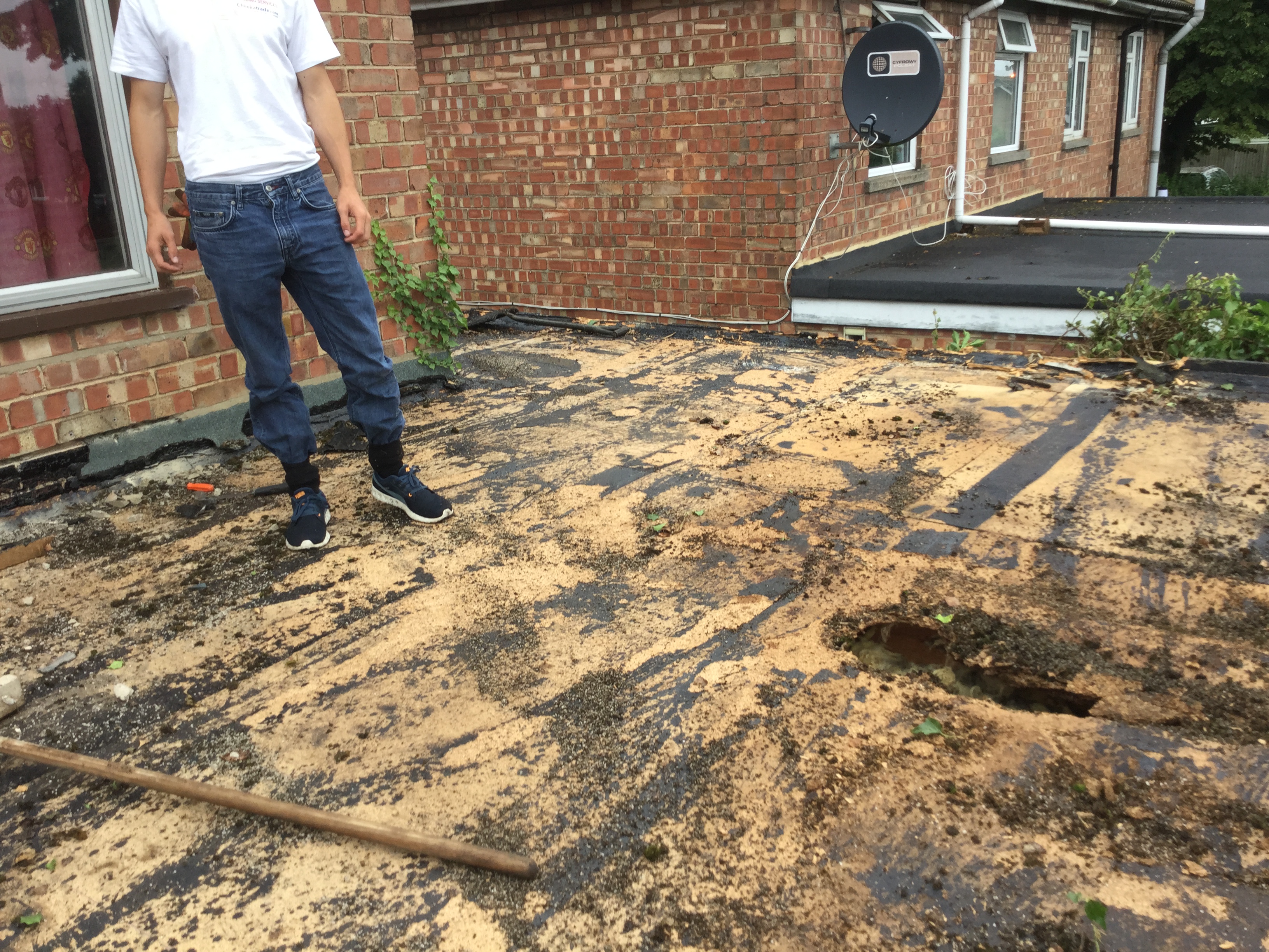 2. Stripping old roof covering