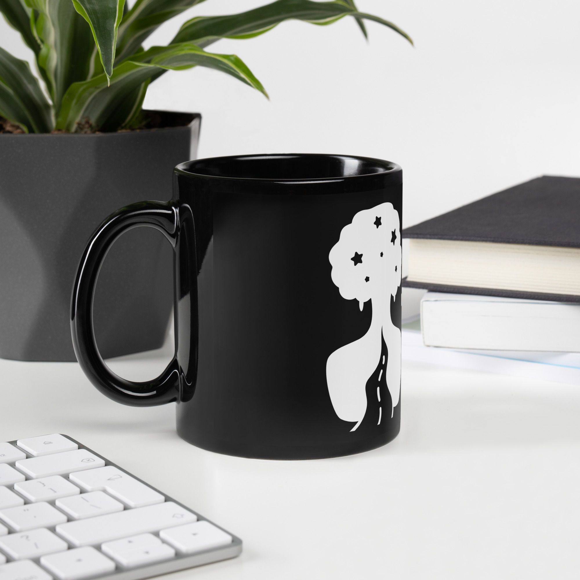 "Mind over matter." Black Glossy Mug