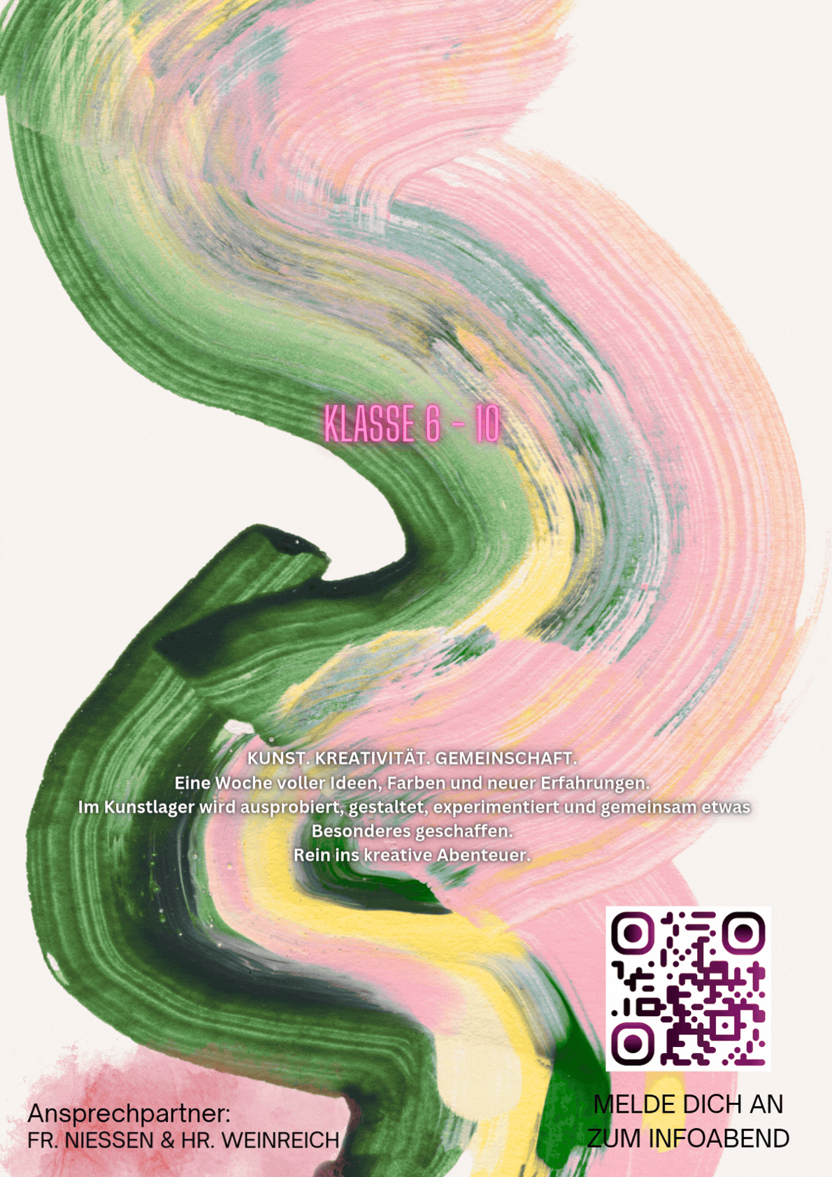 Green Pink Yellow Modern Simple Abstract Painting Illustrated Art Gallery Artistic Poster