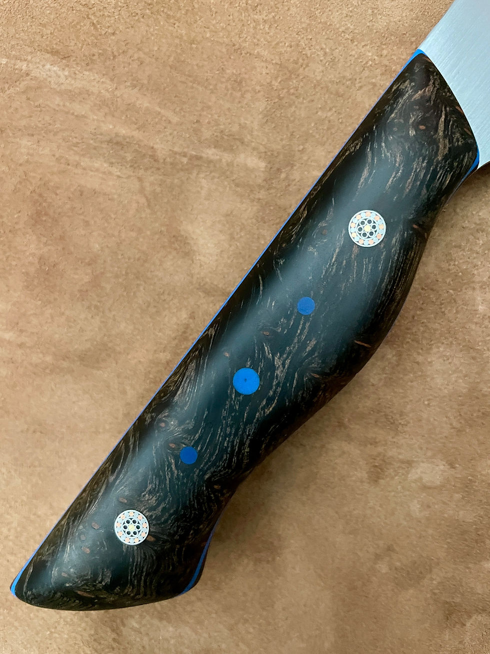 Thumbnail: Black Amboyna Burl 12.5” Santuko Style Chefs Knife