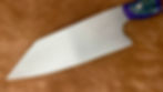 Thumbnail: Blue Box Elder, Brown Danish Oak, and Purple G10 Santuko inspired Chefs Knife