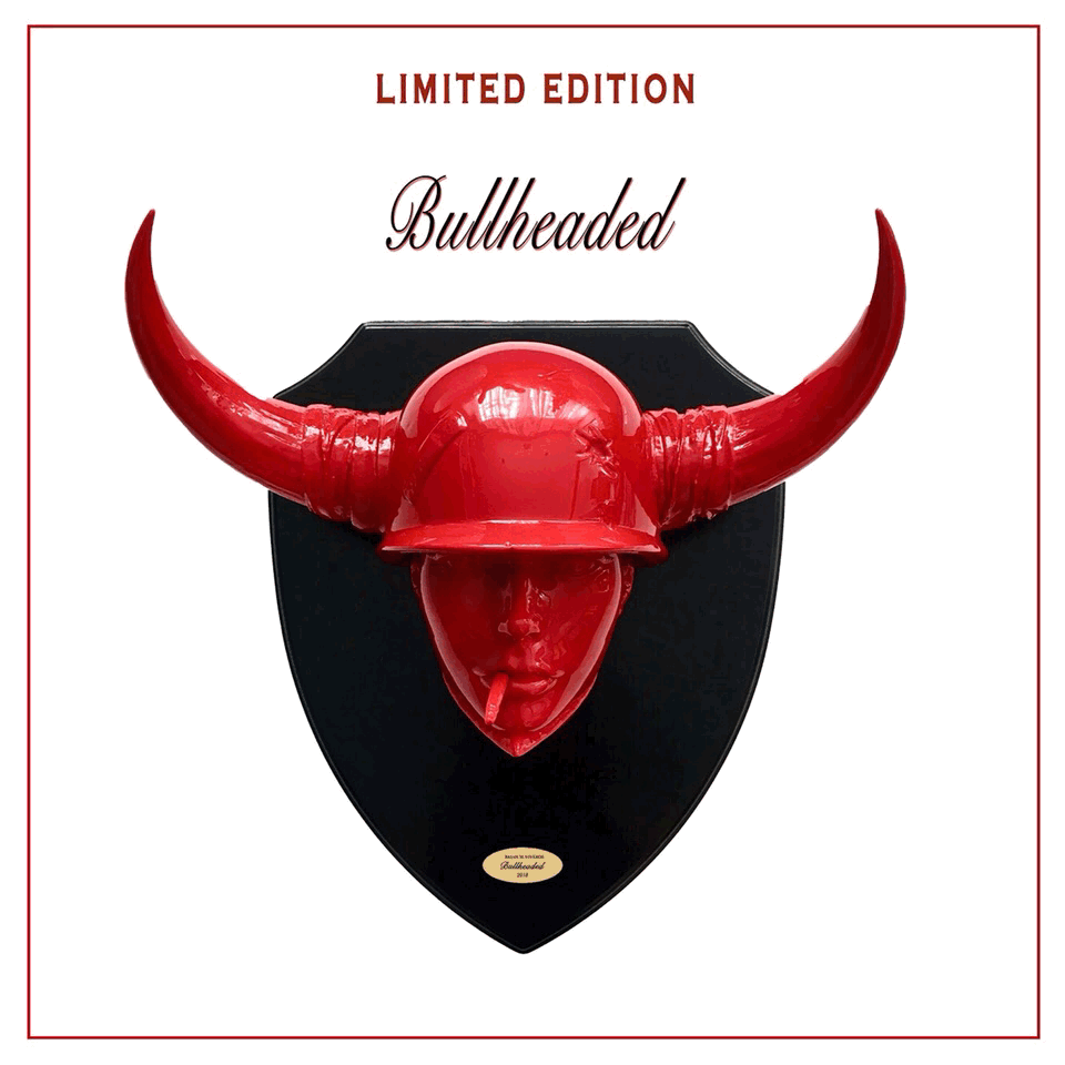 NEW!! BRIAN M. VIVEROS x PRETTY IN PLASTIC ‘Blood Red Bullheaded’
(Limited Edition of 13)